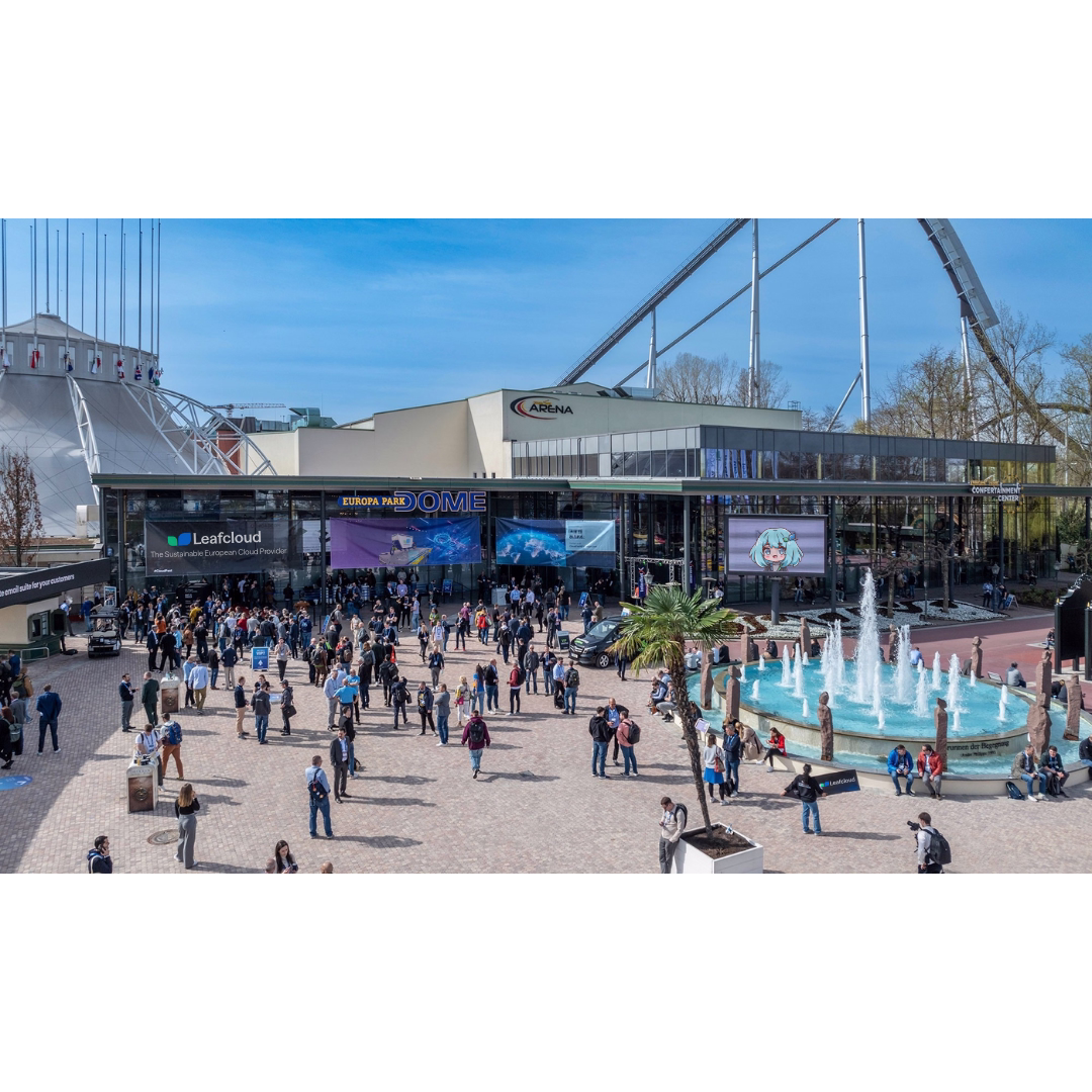 CloudFest 2026 conference at Europa-Park with Leafcloud booth display